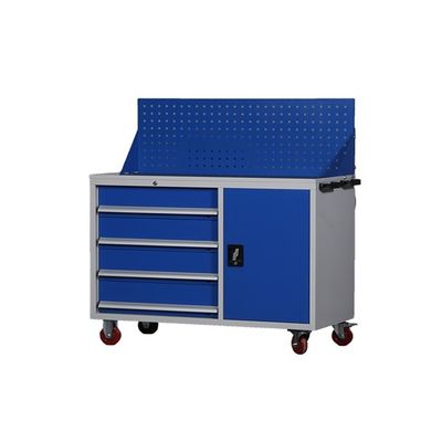 Niebieskie 5-szufladowe mobilne szafki narzędziowe, mobilny stół warsztatowy ISO9001 z przechowywaniem narzędzi