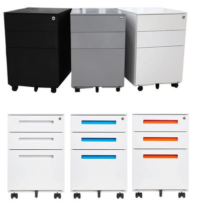 Metalowe meble biurowe 3 szuflady pod biurkiem Mobilne szafki na dokumenty Szafka owalna Szafka