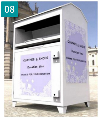 Wzmocniony centralny otwór Recyklingowy pojemnik na darowizny na ubrania